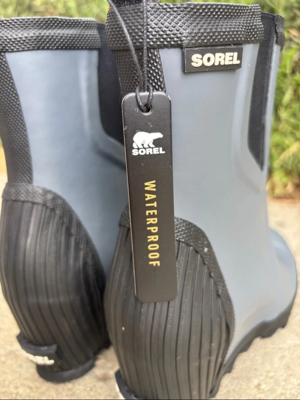 Sorel Women's Gray Joan Rain Wedge   Chelsea Style Waterproof Rain Boots. NWT. 8